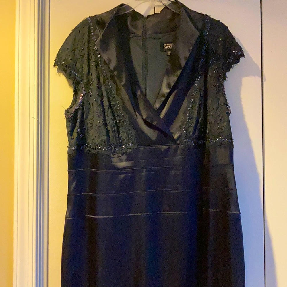 Adrianna Pappel Plus Size Navy Evening Gown!
